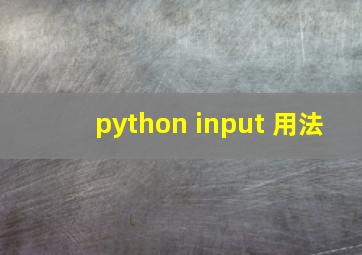 python input 用法